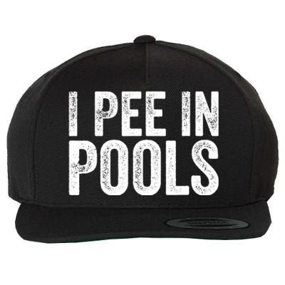 I Pee In Pools Funny Wool Snapback Cap