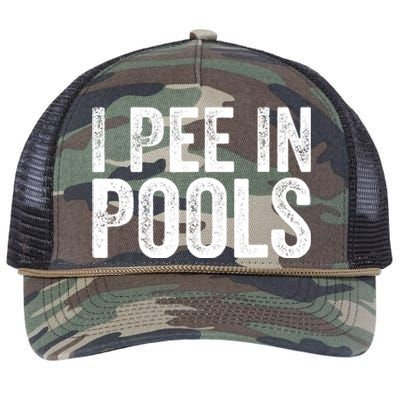 I Pee In Pools Funny Retro Rope Trucker Hat Cap