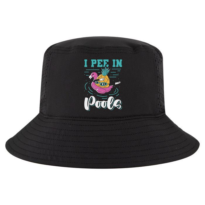 I Pee In Pools Swimming Joke Peeing In Public Pools Cool Comfort Performance Bucket Hat