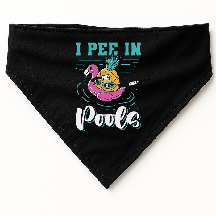 I Pee In Pools Swimming Joke Peeing In Public Pools USA-Made Doggie Bandana