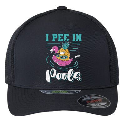 I Pee In Pools Swimming Joke Peeing In Public Pools Flexfit Unipanel Trucker Cap