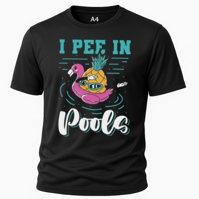 I Pee In Pools Swimming Joke Peeing In Public Pools Performance Shirt