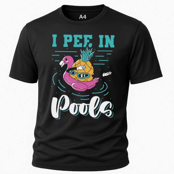 I Pee In Pools Swimming Joke Peeing In Public Pools Performance Shirt
