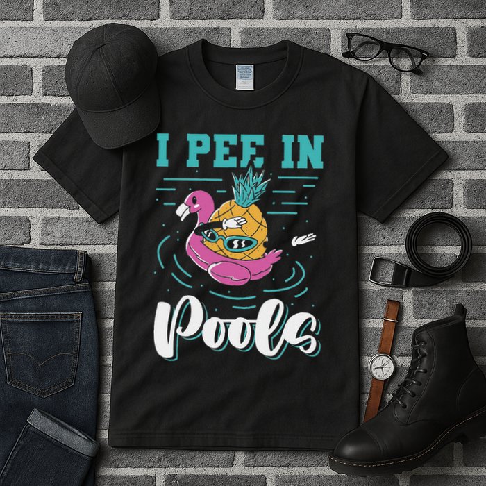 I Pee In Pools Swimming Joke Peeing In Public Pools Tall T-Shirt