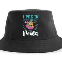 I Pee In Pools Swimming Joke Peeing In Public Pools Sustainable Bucket Hat