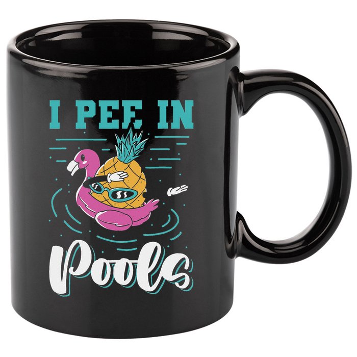 I Pee In Pools Swimming Joke Peeing In Public Pools 11oz C Handle Ceramic Mug