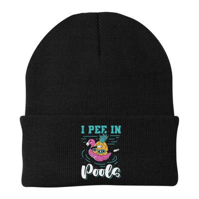 I Pee In Pools Swimming Joke Peeing In Public Pools Knit Cap Winter Beanie