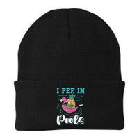 I Pee In Pools Swimming Joke Peeing In Public Pools Knit Cap Winter Beanie