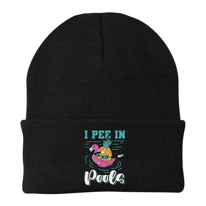 I Pee In Pools Swimming Joke Peeing In Public Pools Knit Cap Winter Beanie