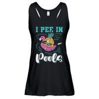 I Pee In Pools Swimming Joke Peeing In Public Pools Ladies Essential Flowy Tank