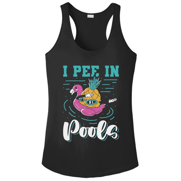I Pee In Pools Swimming Joke Peeing In Public Pools Ladies PosiCharge Competitor Racerback Tank