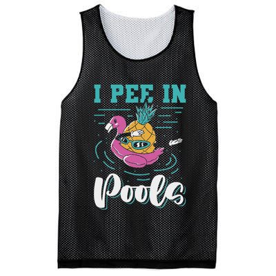 I Pee In Pools Swimming Joke Peeing In Public Pools Mesh Reversible Basketball Jersey Tank