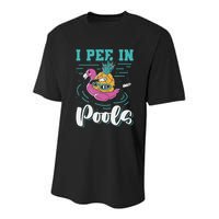I Pee In Pools Swimming Joke Peeing In Public Pools Youth Performance Sprint T-Shirt