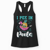 I Pee In Pools Swimming Joke Peeing In Public Pools Womens Tank Top