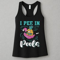 I Pee In Pools Swimming Joke Peeing In Public Pools Womens Tank Top