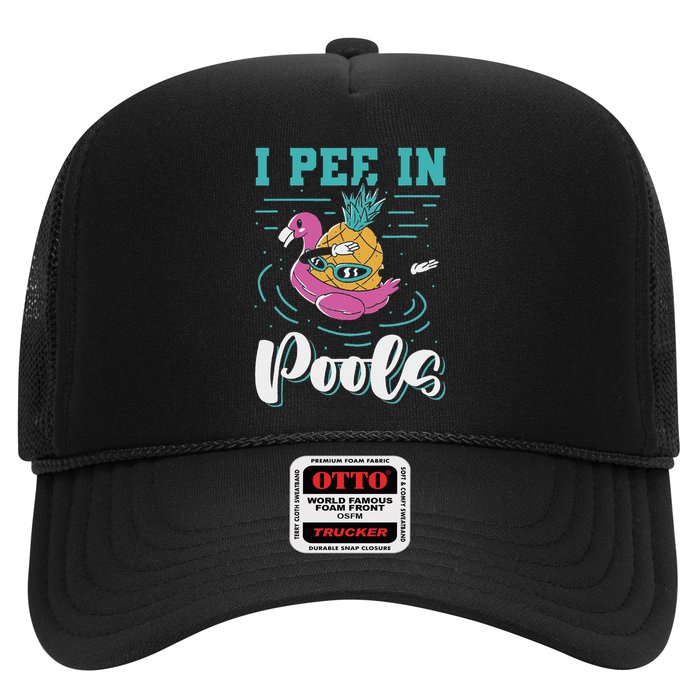 I Pee In Pools Swimming Joke Peeing In Public Pools Trucker Hat