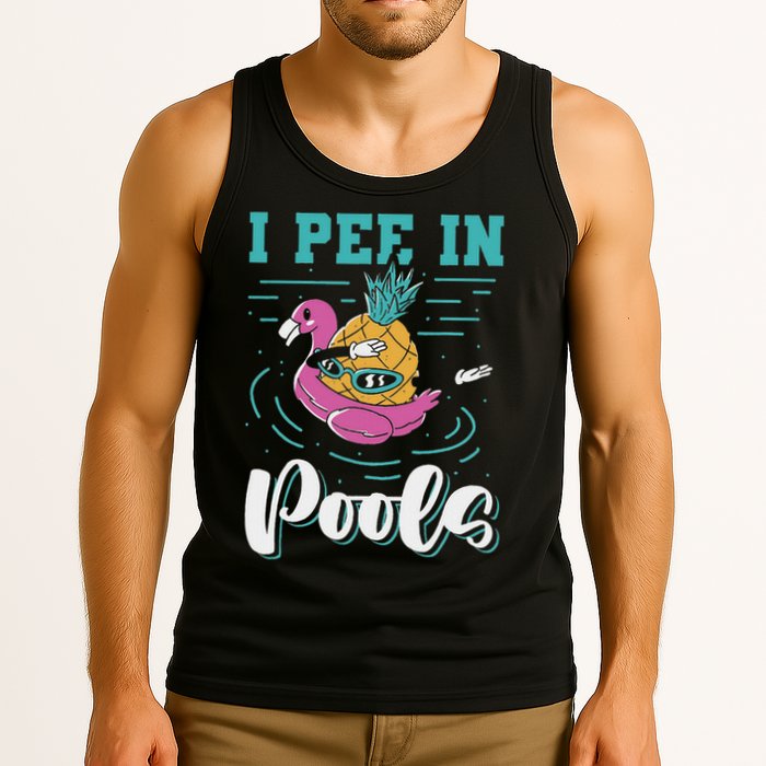 I Pee In Pools Swimming Joke Peeing In Public Pools Tank Top