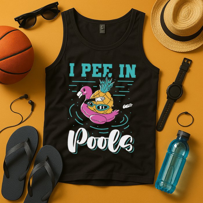 I Pee In Pools Swimming Joke Peeing In Public Pools Tank Top