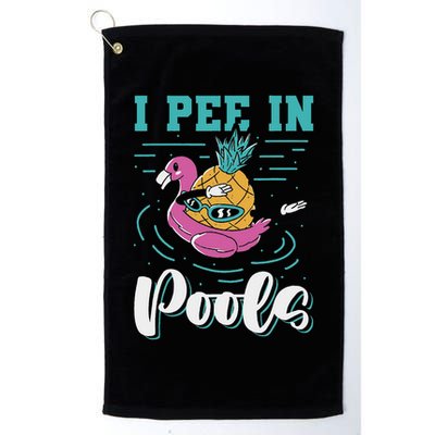 I Pee In Pools Swimming Joke Peeing In Public Pools Golf Towel