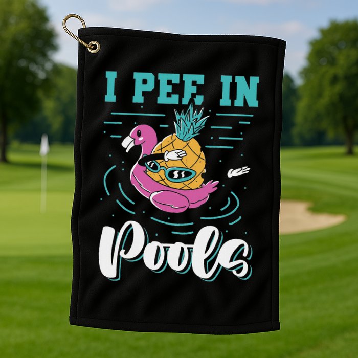 I Pee In Pools Swimming Joke Peeing In Public Pools Golf Towel