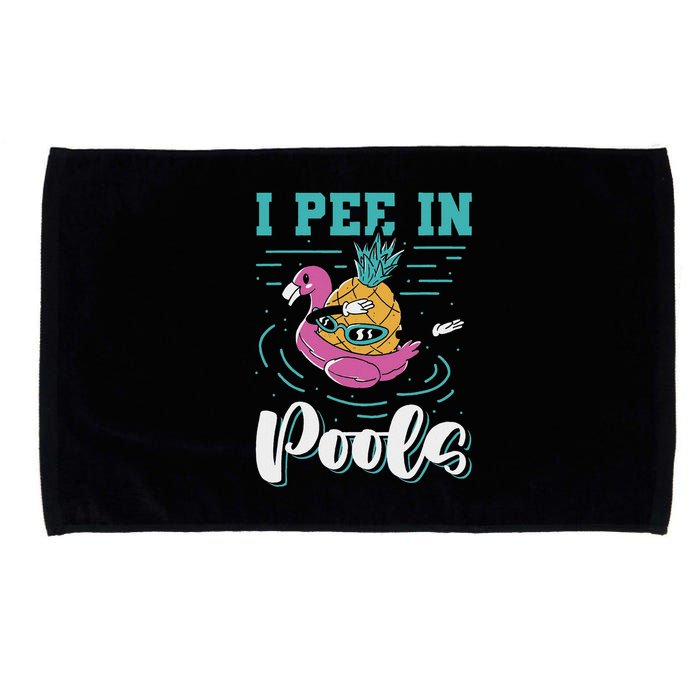 I Pee In Pools Swimming Joke Peeing In Public Pools Microfiber Hand Towel