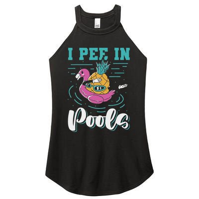 I Pee In Pools Swimming Joke Peeing In Public Pools Women's Perfect Tri Rocker Tank