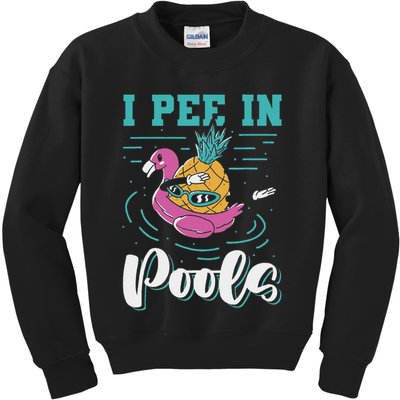 I Pee In Pools Swimming Joke Peeing In Public Pools Kids Sweatshirt