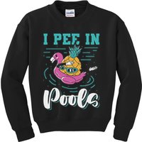I Pee In Pools Swimming Joke Peeing In Public Pools Kids Sweatshirt