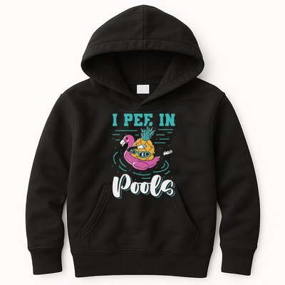 I Pee In Pools Swimming Joke Peeing In Public Pools Kids Hoodie