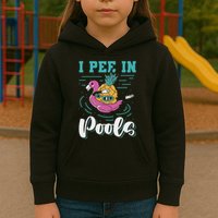 I Pee In Pools Swimming Joke Peeing In Public Pools Kids Hoodie