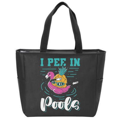 I Pee In Pools Swimming Joke Peeing In Public Pools Zip Tote Bag