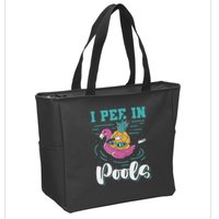 I Pee In Pools Swimming Joke Peeing In Public Pools Zip Tote Bag