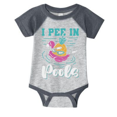 I Pee In Pools Swimming Joke Peeing In Public Pools Infant Baby Jersey Bodysuit