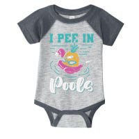 I Pee In Pools Swimming Joke Peeing In Public Pools Infant Baby Jersey Bodysuit