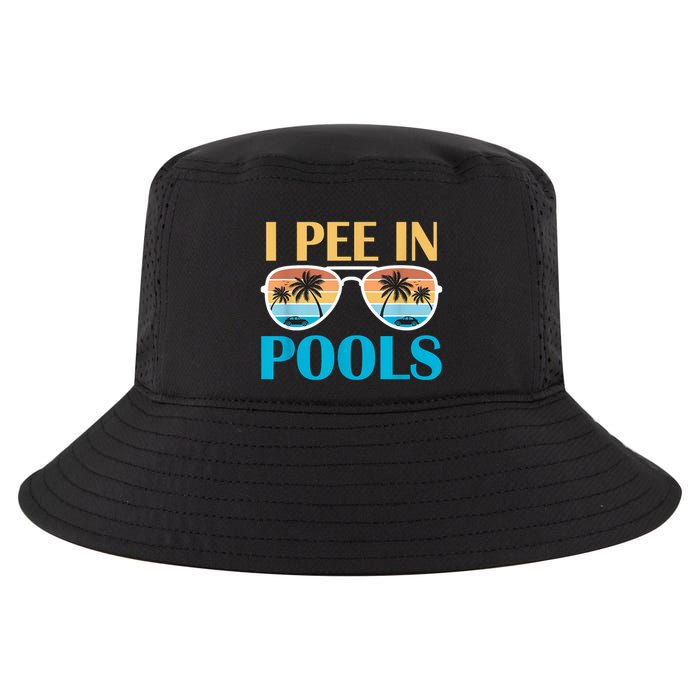 I Pee In Pools Funny Jokes Sarcastic Sayings Cool Comfort Performance Bucket Hat