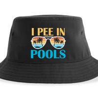 I Pee In Pools Funny Jokes Sarcastic Sayings Sustainable Bucket Hat