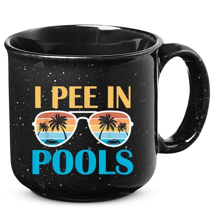 I Pee In Pools Funny Jokes Sarcastic Sayings 15oz Campfire Ceramic Mug