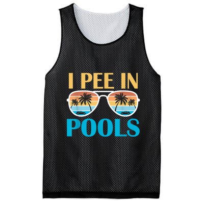 I Pee In Pools Funny Jokes Sarcastic Sayings Mesh Reversible Basketball Jersey Tank
