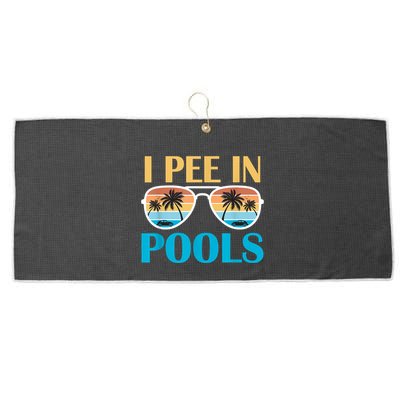 I Pee In Pools Funny Jokes Sarcastic Sayings Large Microfiber Waffle Golf Towel