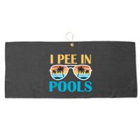 I Pee In Pools Funny Jokes Sarcastic Sayings Large Microfiber Waffle Golf Towel