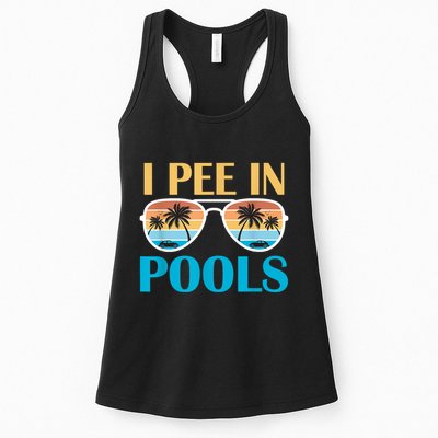 I Pee In Pools Funny Jokes Sarcastic Sayings Womens Tank Top