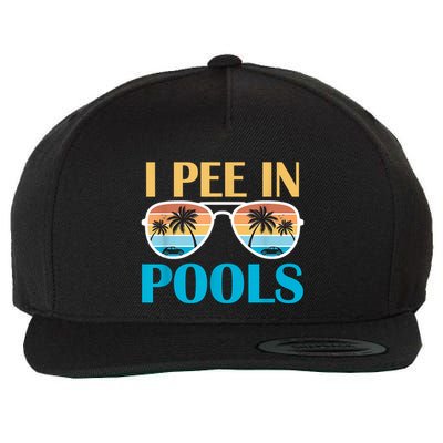 I Pee In Pools Funny Jokes Sarcastic Sayings Wool Snapback Cap