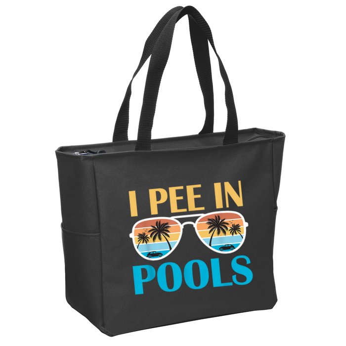 I Pee In Pools Funny Jokes Sarcastic Sayings Zip Tote Bag