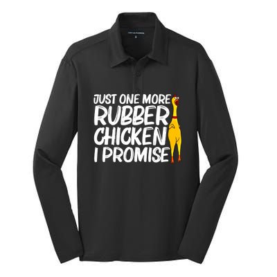 I Promise Just One More Rubber Chicken Funny Silk Touch Performance Long Sleeve Polo