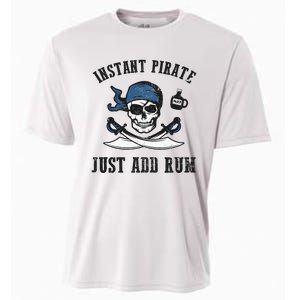 Instant Pirate Just Add Rum Funny Pirate Joke Skull Graphic Cooling Performance Crew T-Shirt