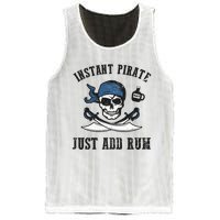 Instant Pirate Just Add Rum Funny Pirate Joke Skull Graphic Mesh Reversible Basketball Jersey Tank