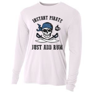 Instant Pirate Just Add Rum Funny Pirate Joke Skull Graphic Cooling Performance Long Sleeve Crew