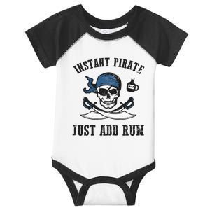 Instant Pirate Just Add Rum Funny Pirate Joke Skull Graphic Infant Baby Jersey Bodysuit