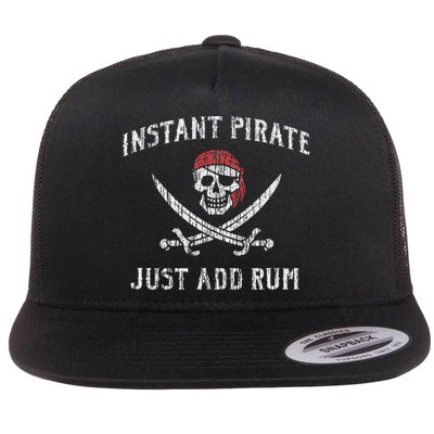 Instant Pirate Just Add Rum Funny Flatbill Hat