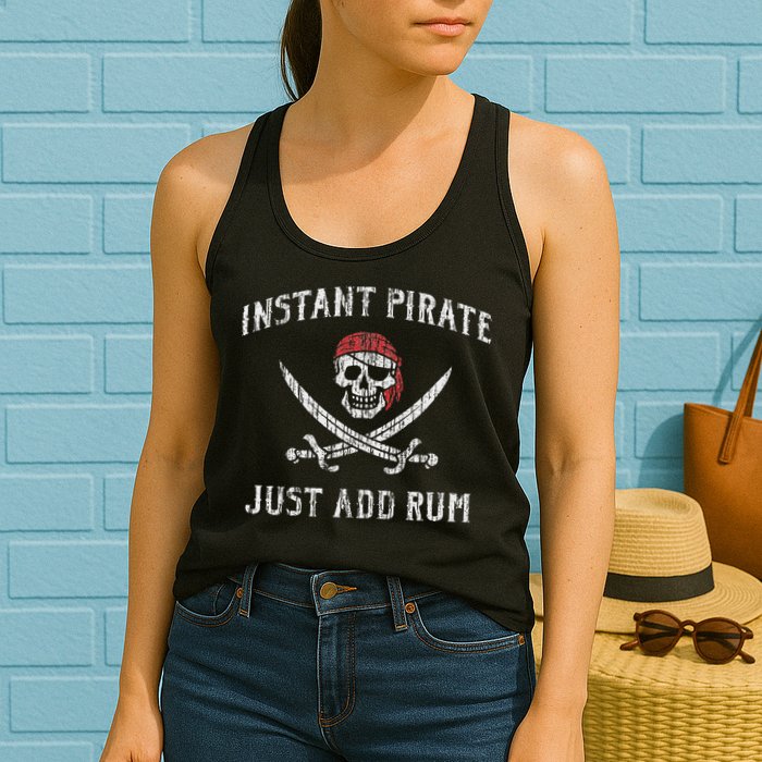 Instant Pirate Just Add Rum Funny Womens Tank Top